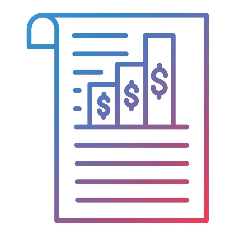 Business Document Line Gradient Icon vector