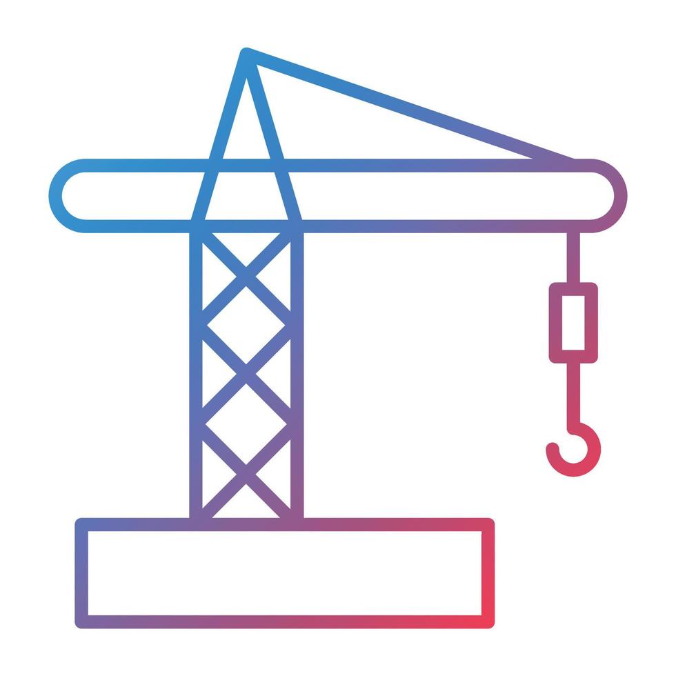 Crane Line Gradient Icon vector
