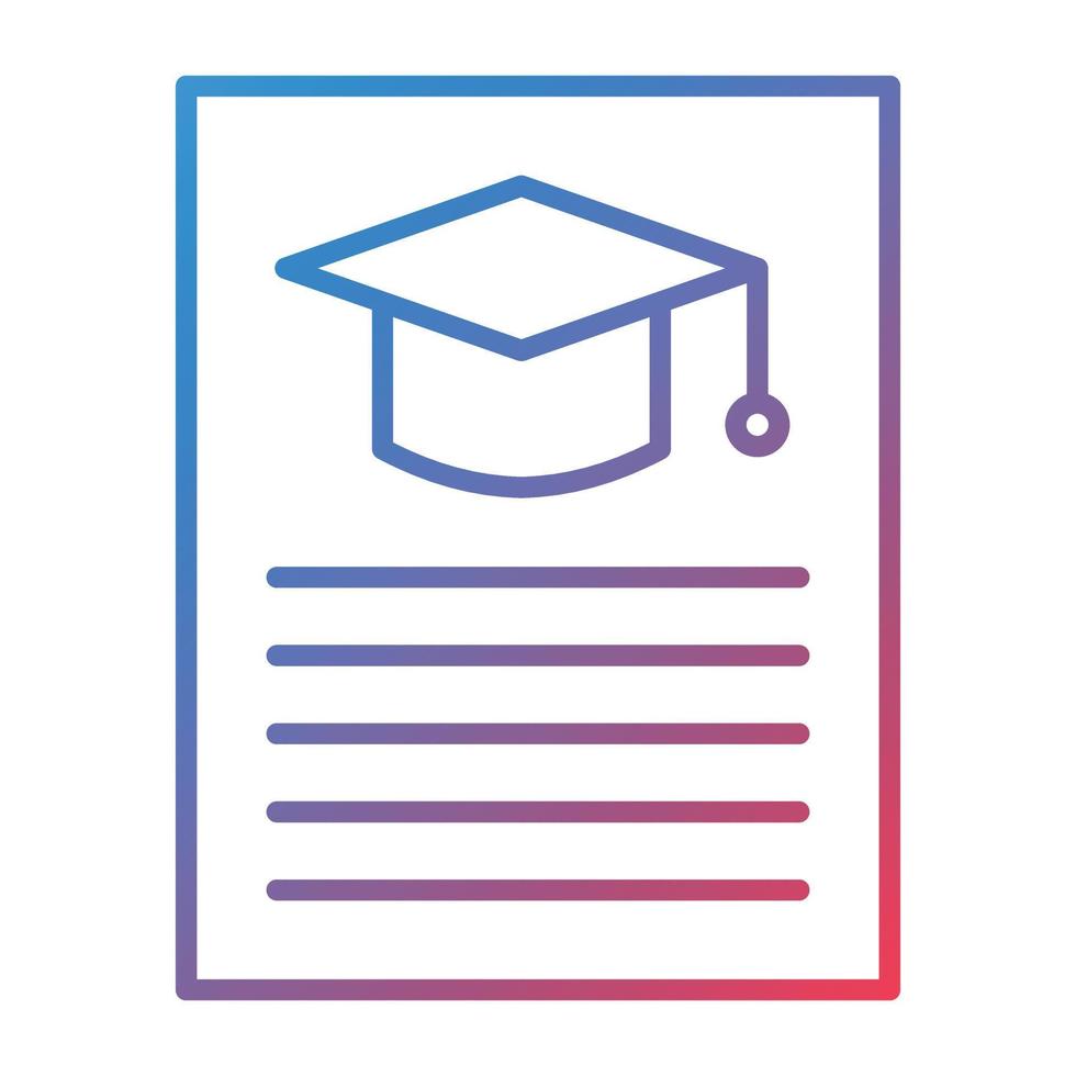 Students Information Line Gradient Icon vector