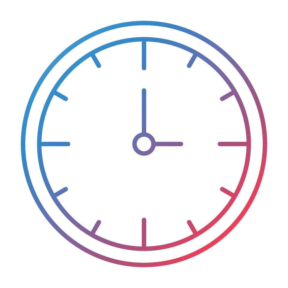 icono de gradiente de línea de reloj vector