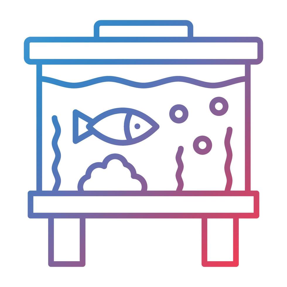 Fish Tank Line Gradient Icon vector