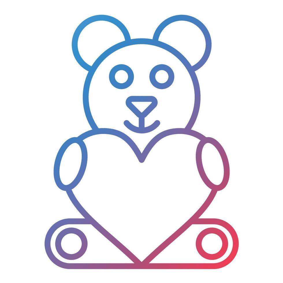 Teddy Line Gradient Icon vector