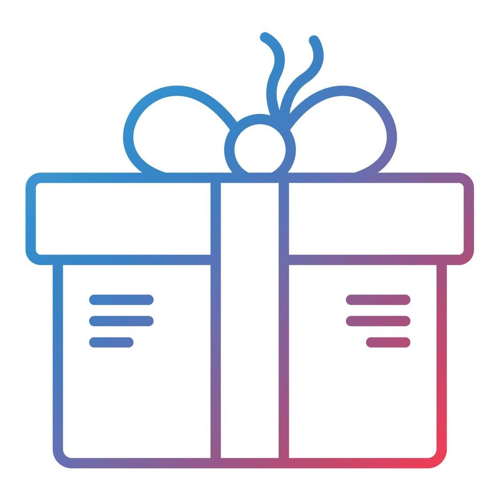 Gift Box Line Gradient Icon vector