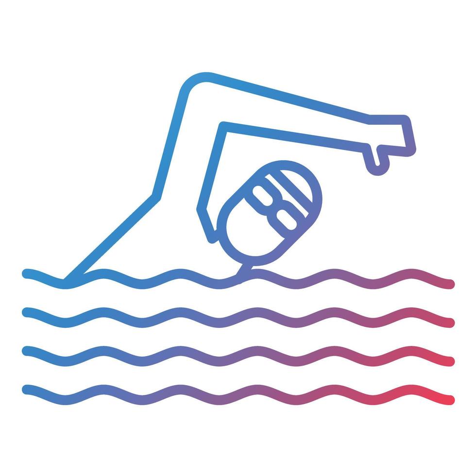 Swimming Line Gradient Icon vector
