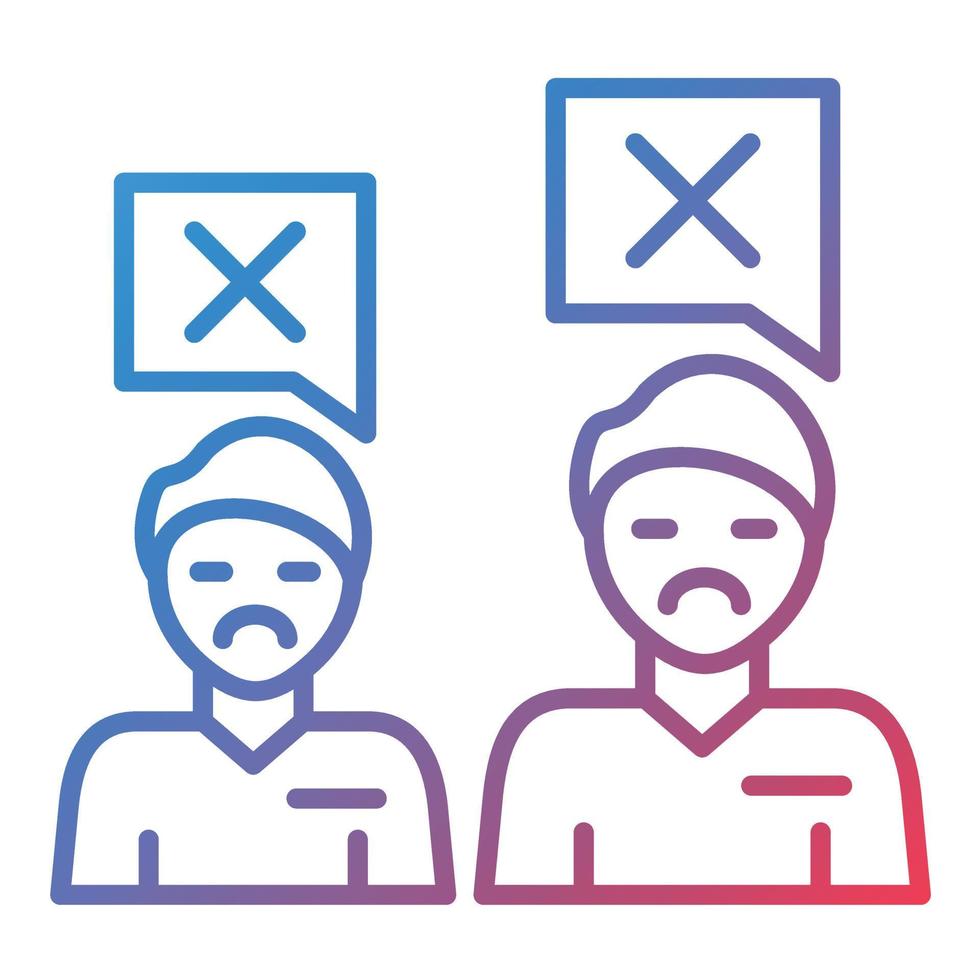 People Disagree Line Gradient Icon vector