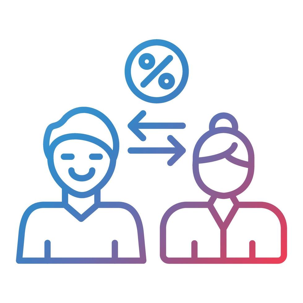 Interpersonal Intelligence Line Gradient Icon vector