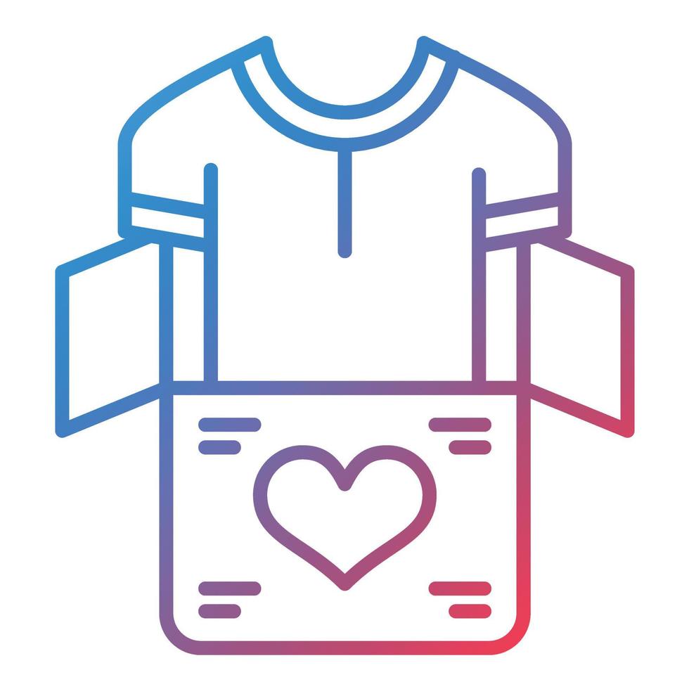 icono de gradiente de línea de donación de ropa vector