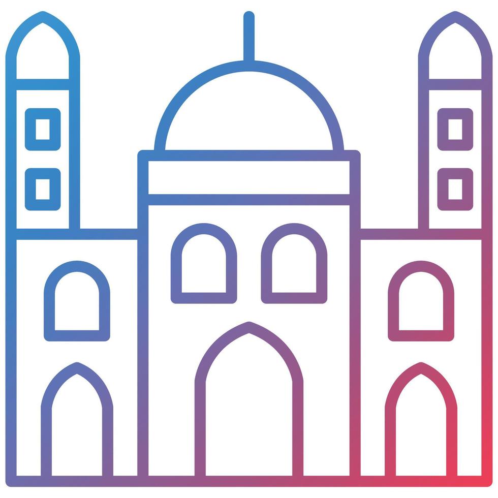 Mosque Line Gradient Icon vector