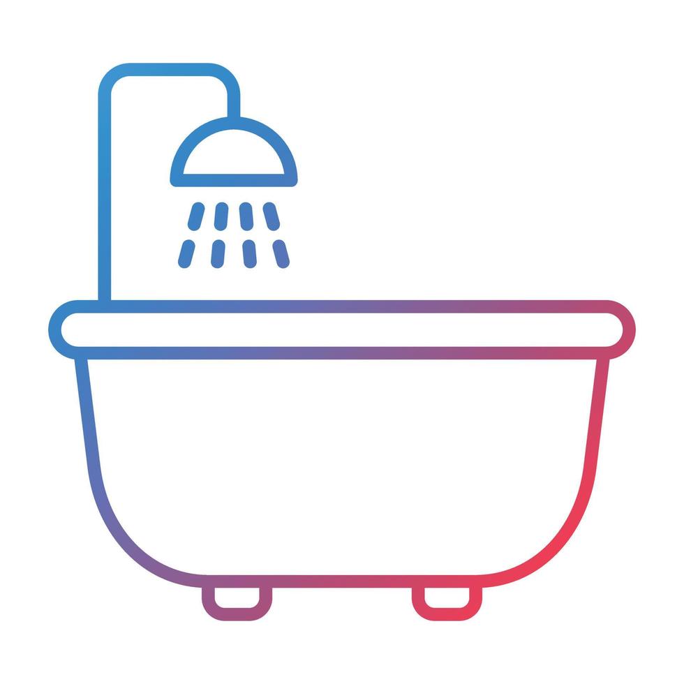 Bathtub Line Gradient Icon vector