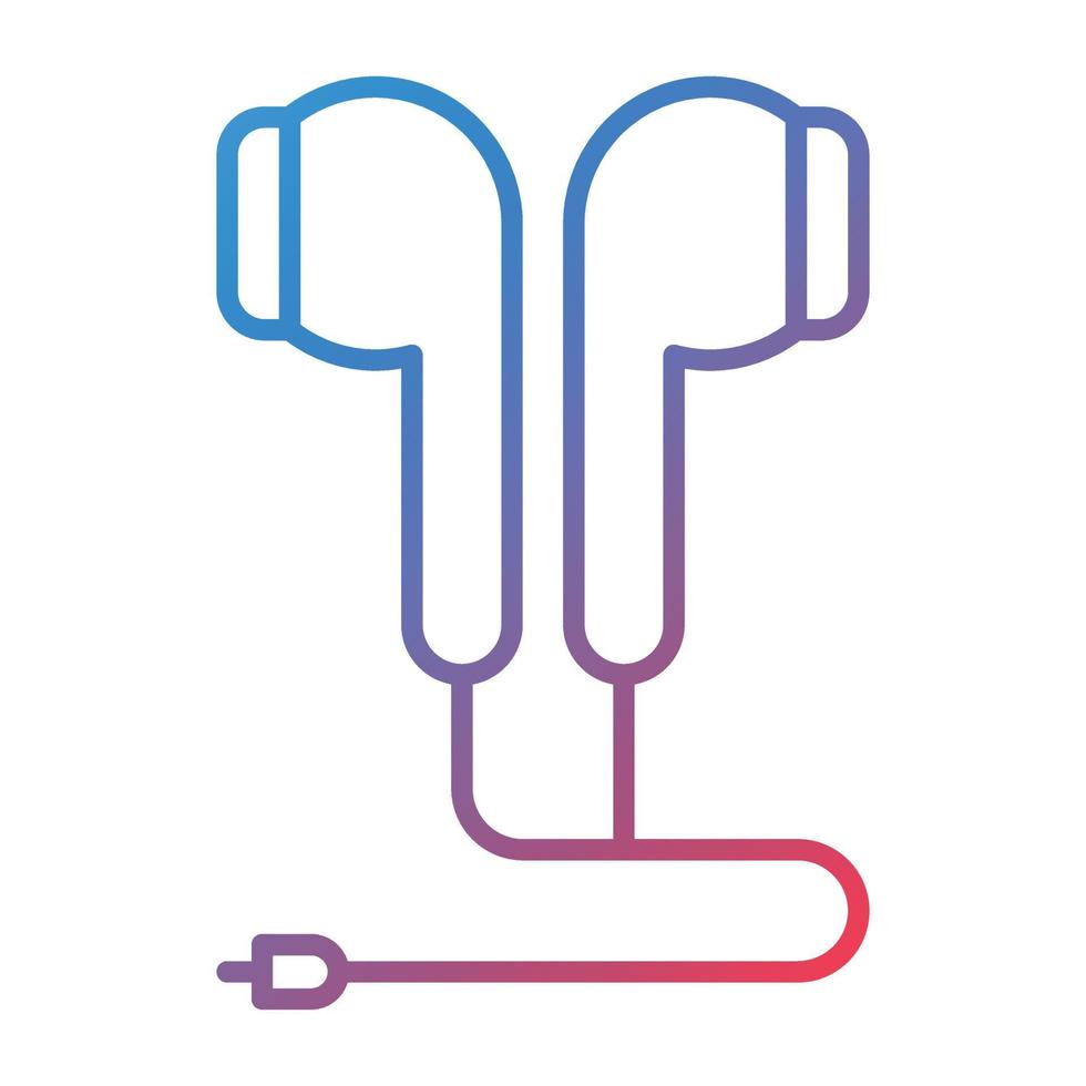 Earphones Line Gradient Icon vector