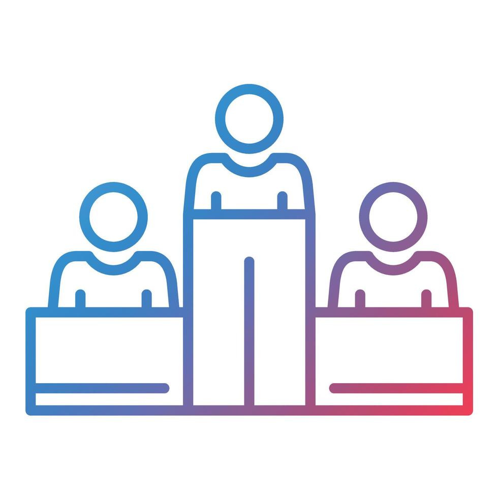 Leadership Line Gradient Icon vector