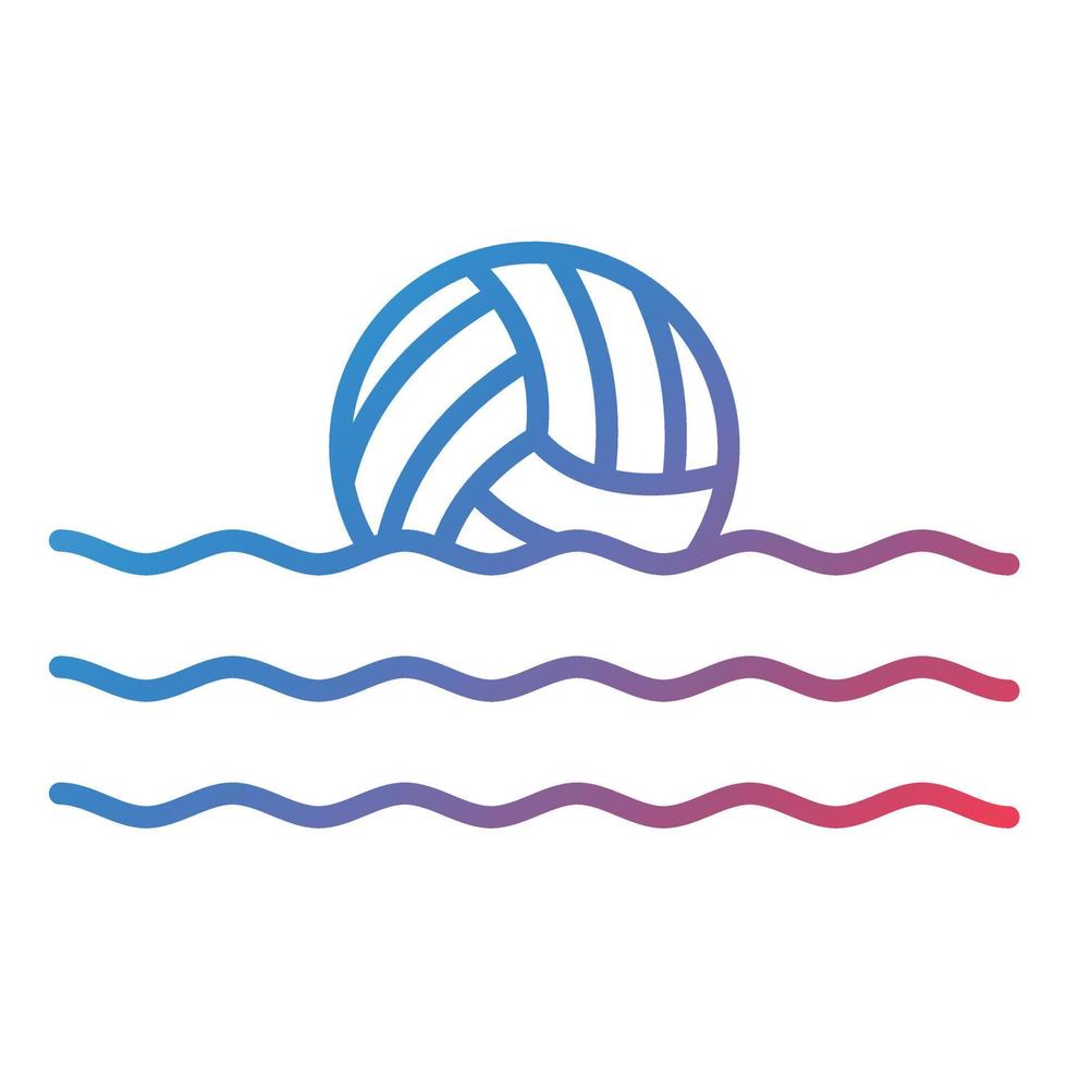 icono de gradiente de línea de waterpolo vector