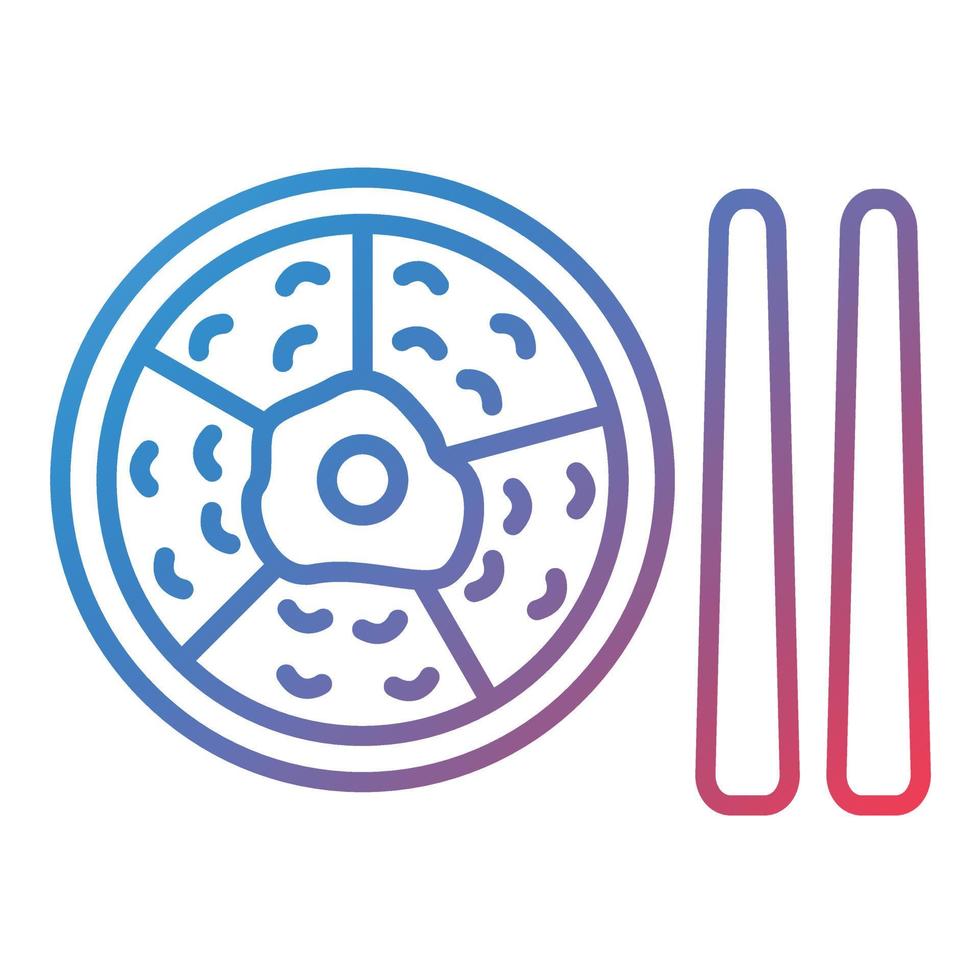 icono de gradiente de línea bibimbap vector