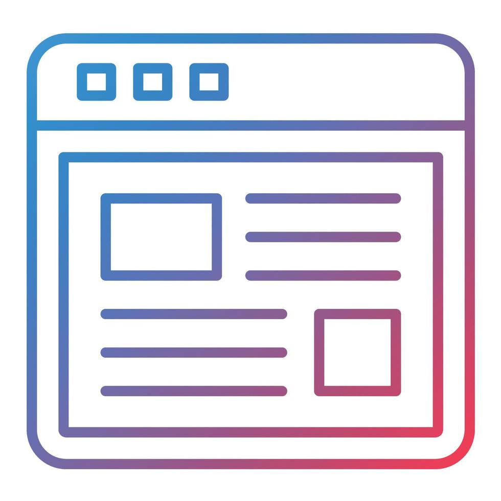 Bowser Layout Line Gradient Icon vector