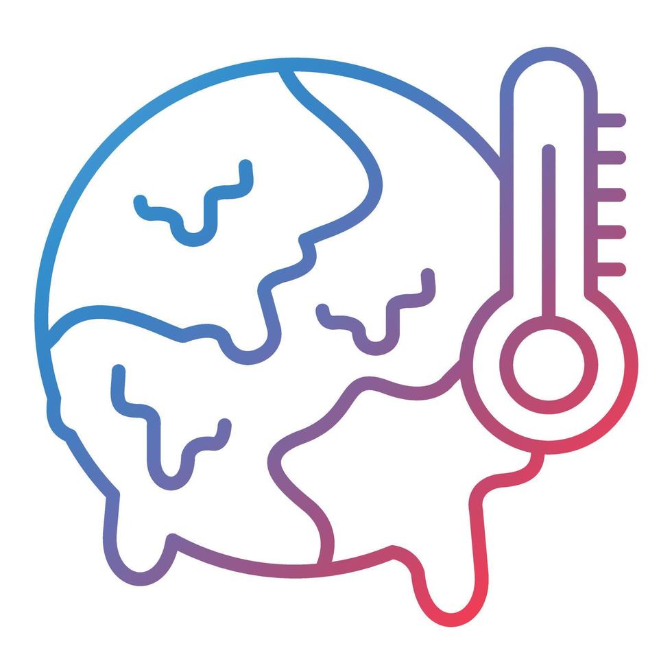 Global Warming Line Gradient Icon vector