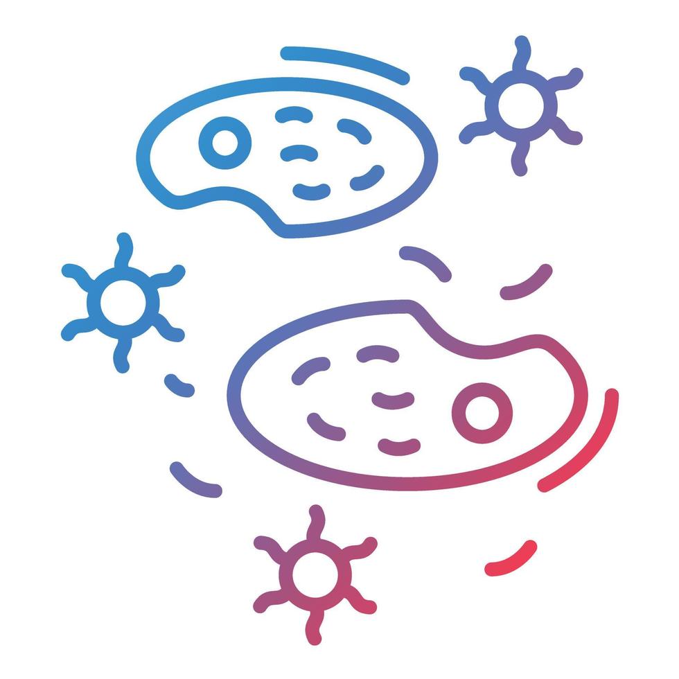 icono de gradiente de línea de microbios vector