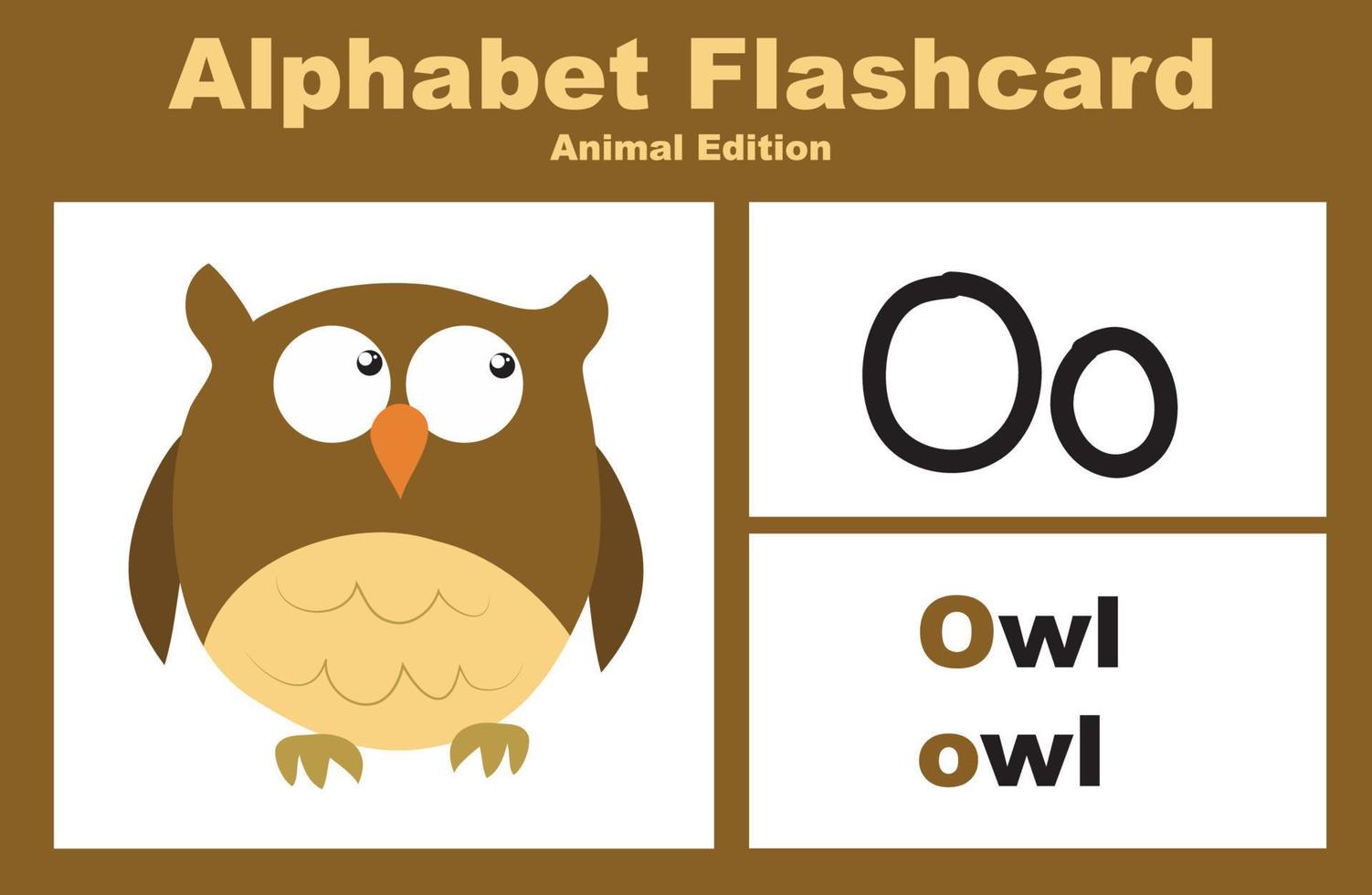 Vector set alphabet flashcard with animal theme. Educational printable worksheet. Cute animal worksheet theme. Vector illustrations.