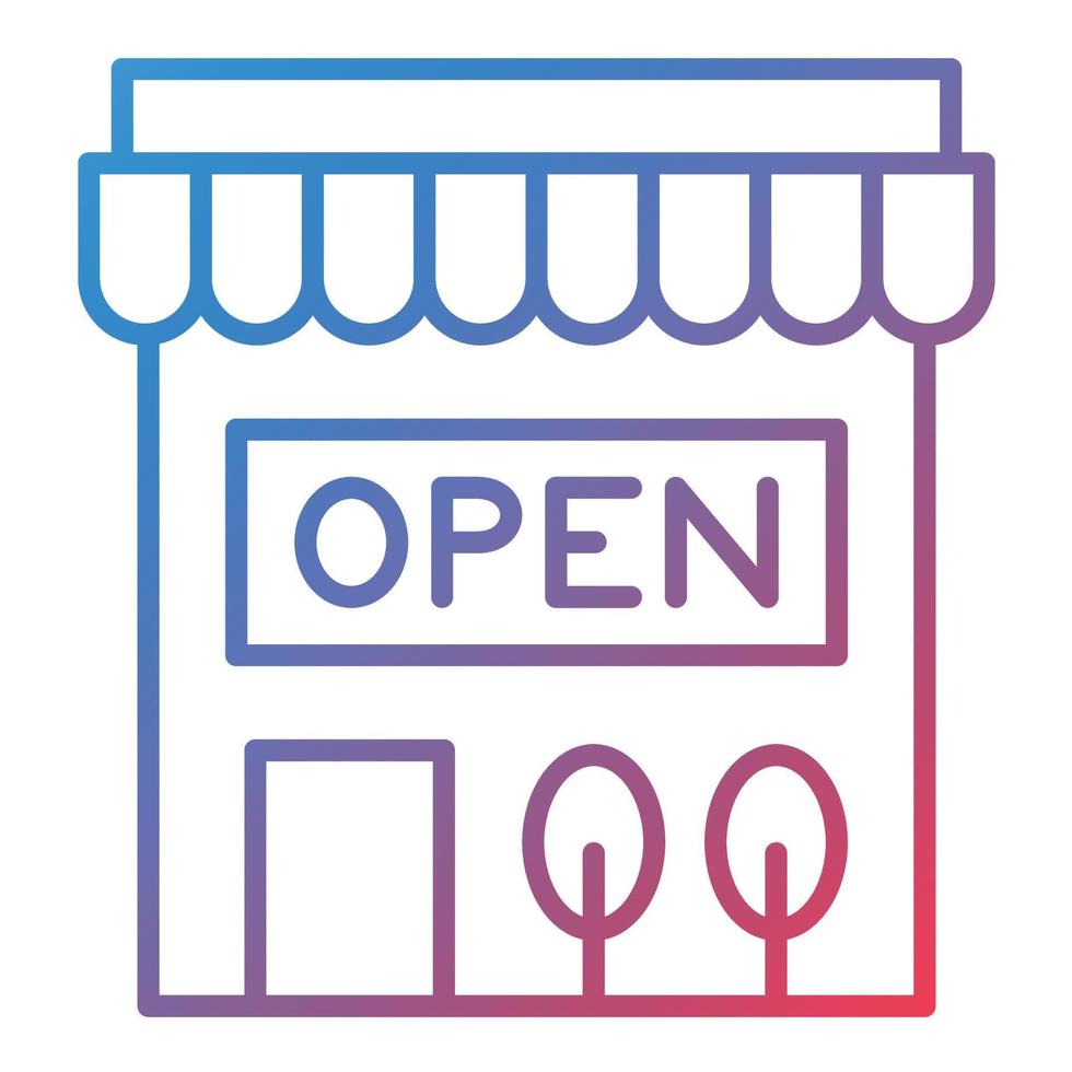 Open Store Sign Line Gradient Icon vector