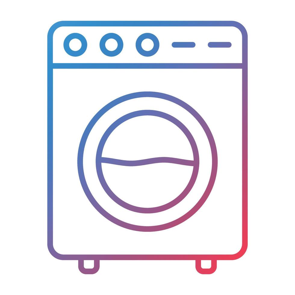 Washing Machine Line Gradient Icon vector