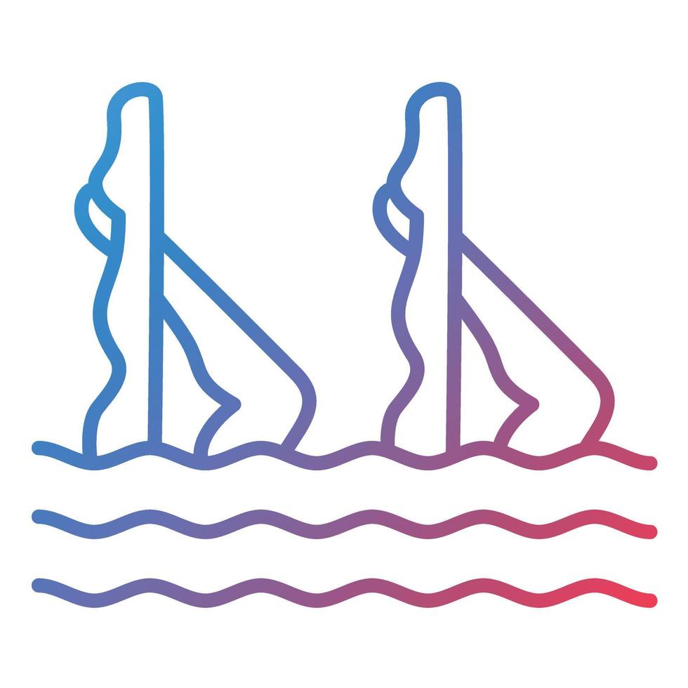 Synchronised Swimming Line Gradient Icon vector