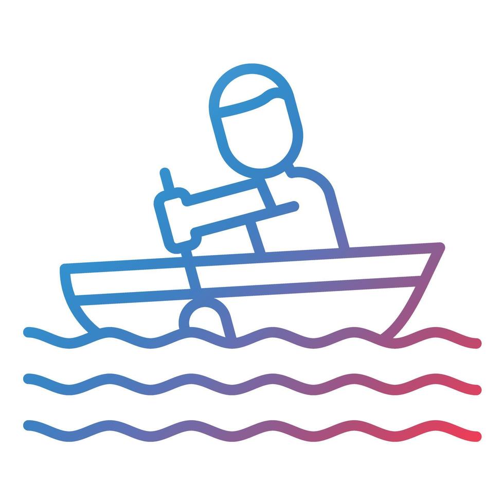 Rowing Line Gradient Icon vector