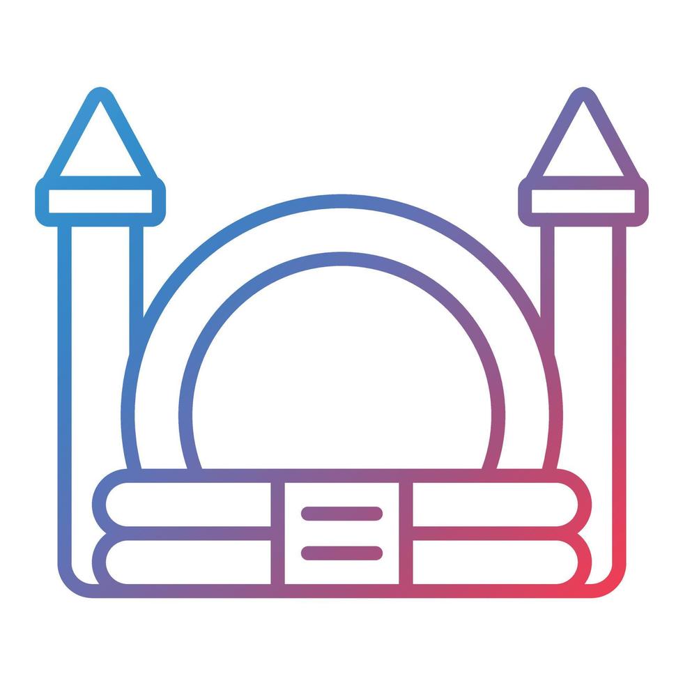 Bouncy Castle Line Gradient Icon vector