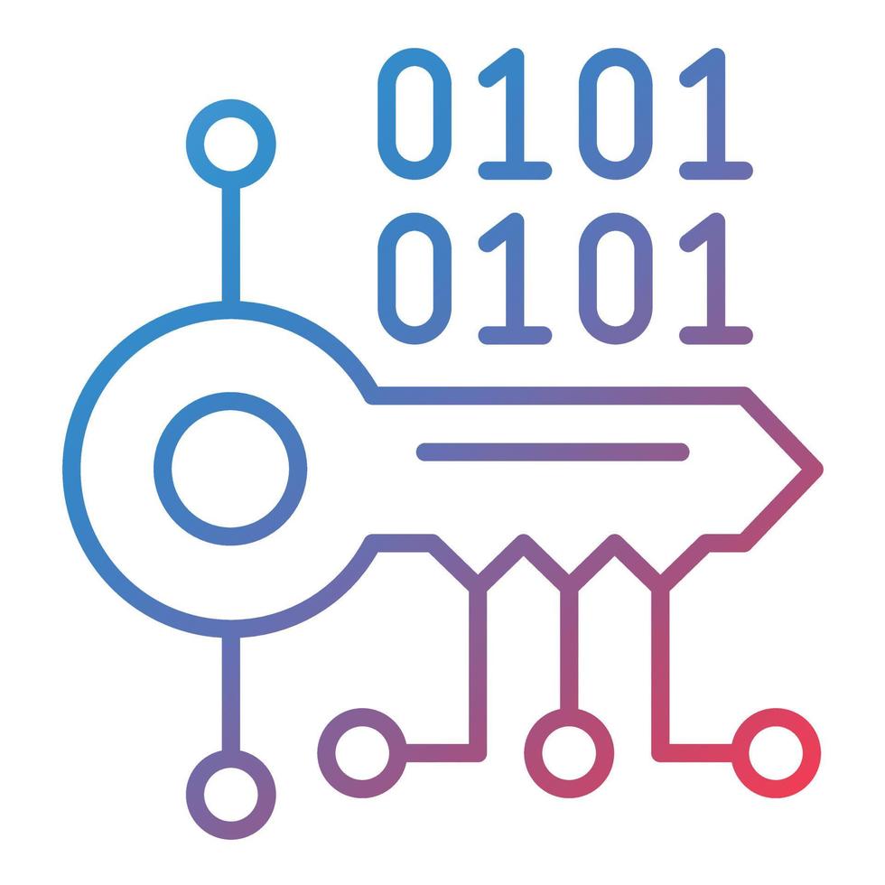 Key Encryption Line Gradient Icon vector