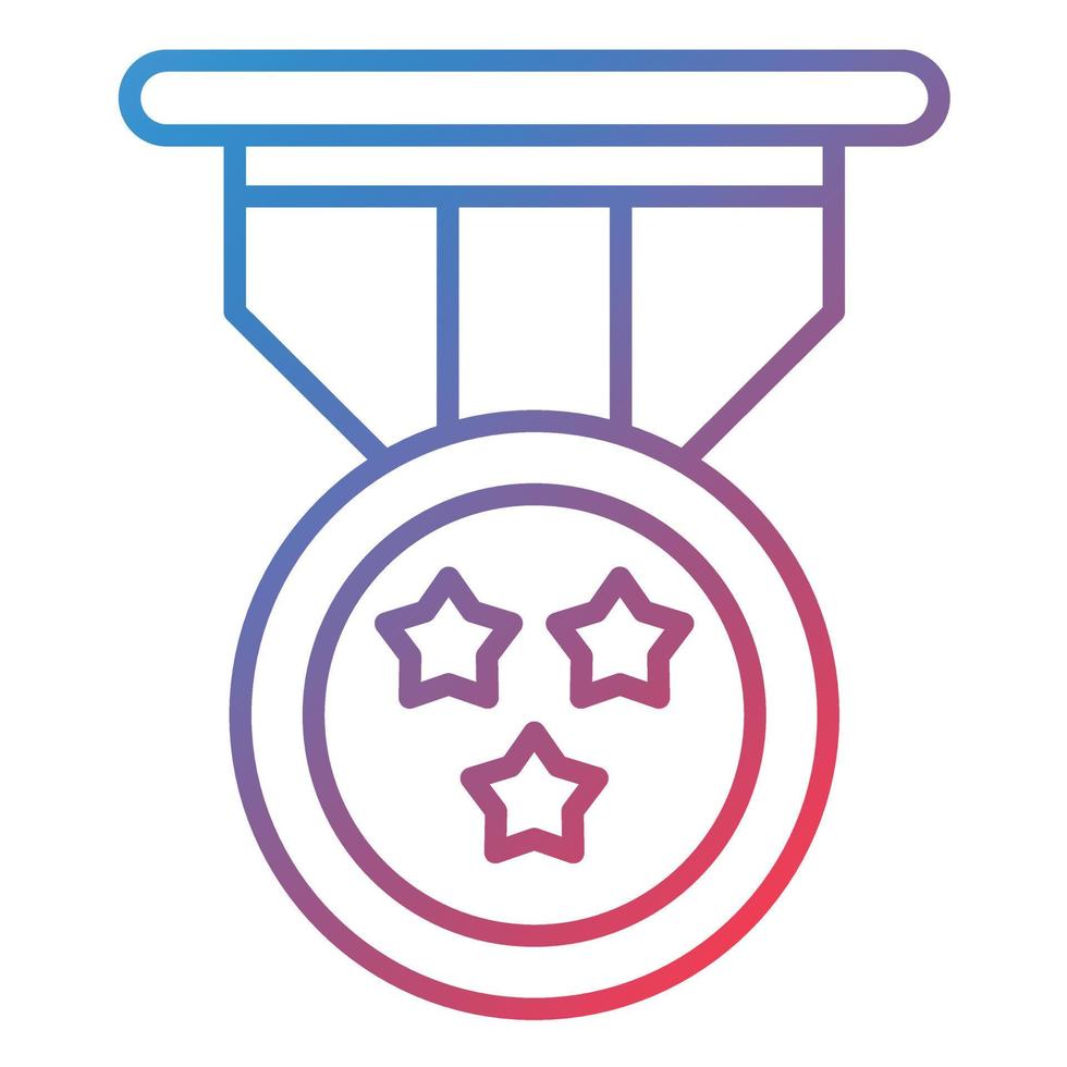Bronze Medal Line Gradient Icon vector