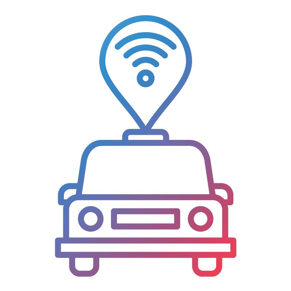 Connected Vehicle Line Gradient Icon vector