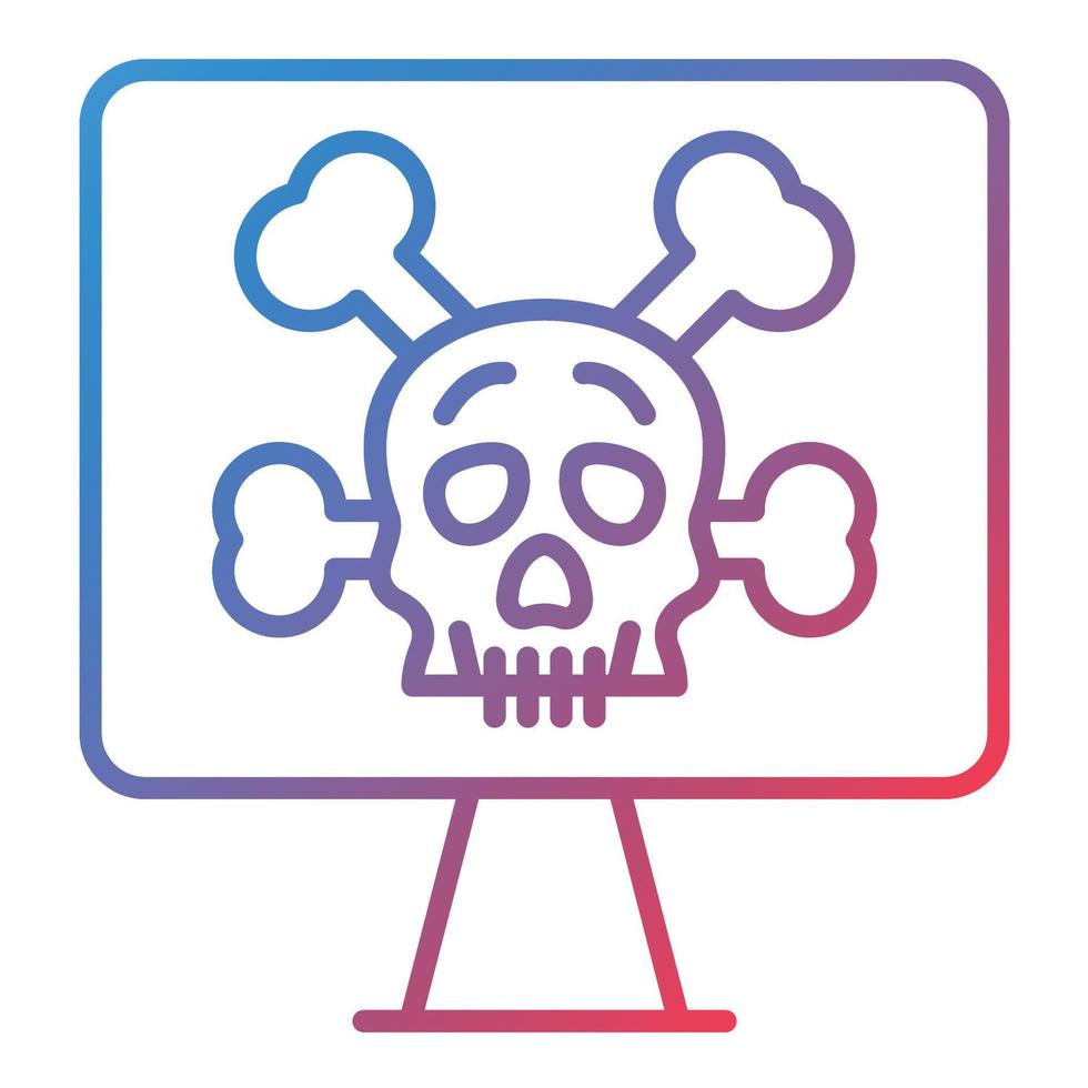 Computer Hacked Line Gradient Icon vector