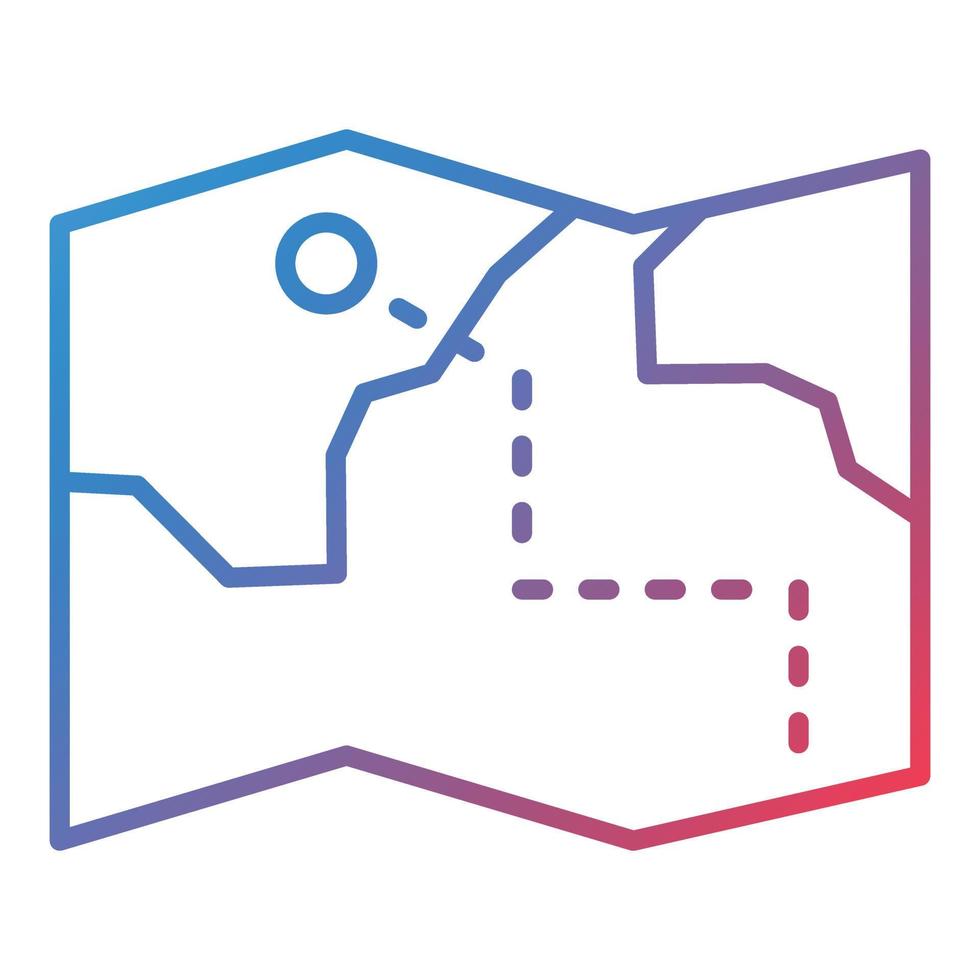 Treasure Map Line Gradient Icon vector