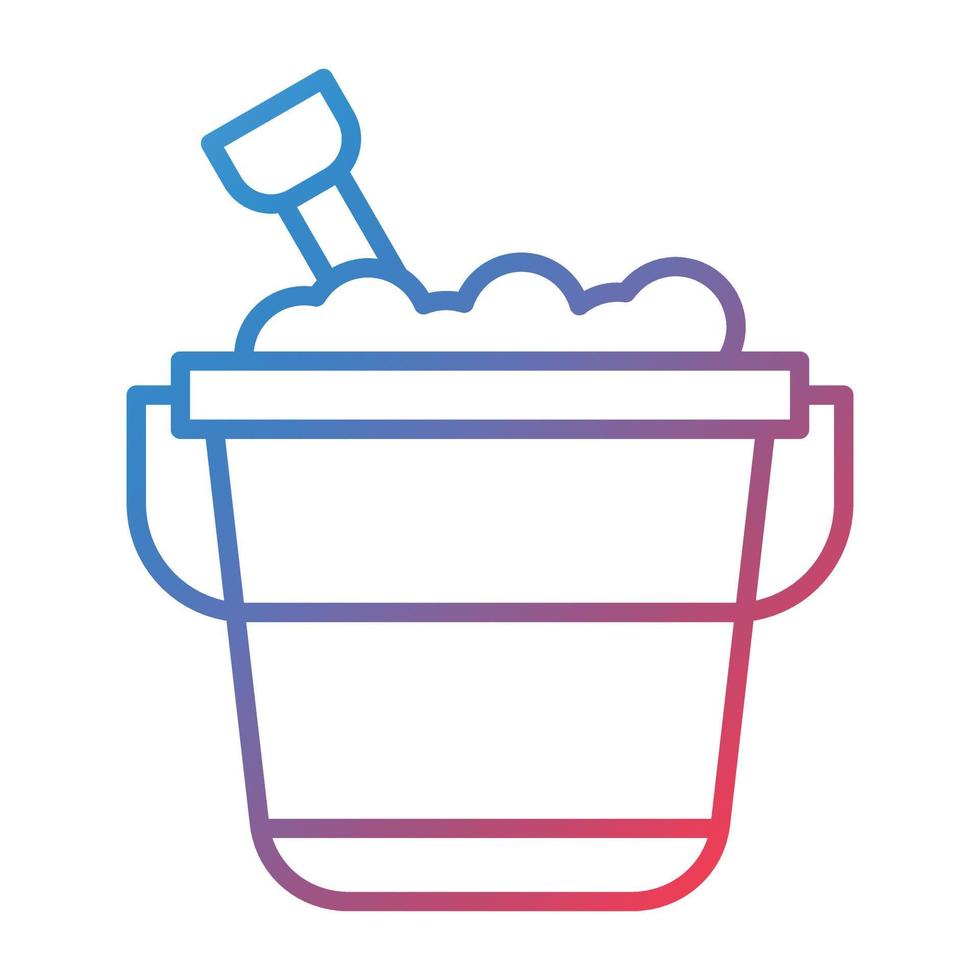 Sand Bucket Line Gradient Icon vector