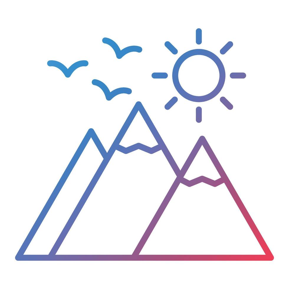 Mountains Line Gradient Icon vector