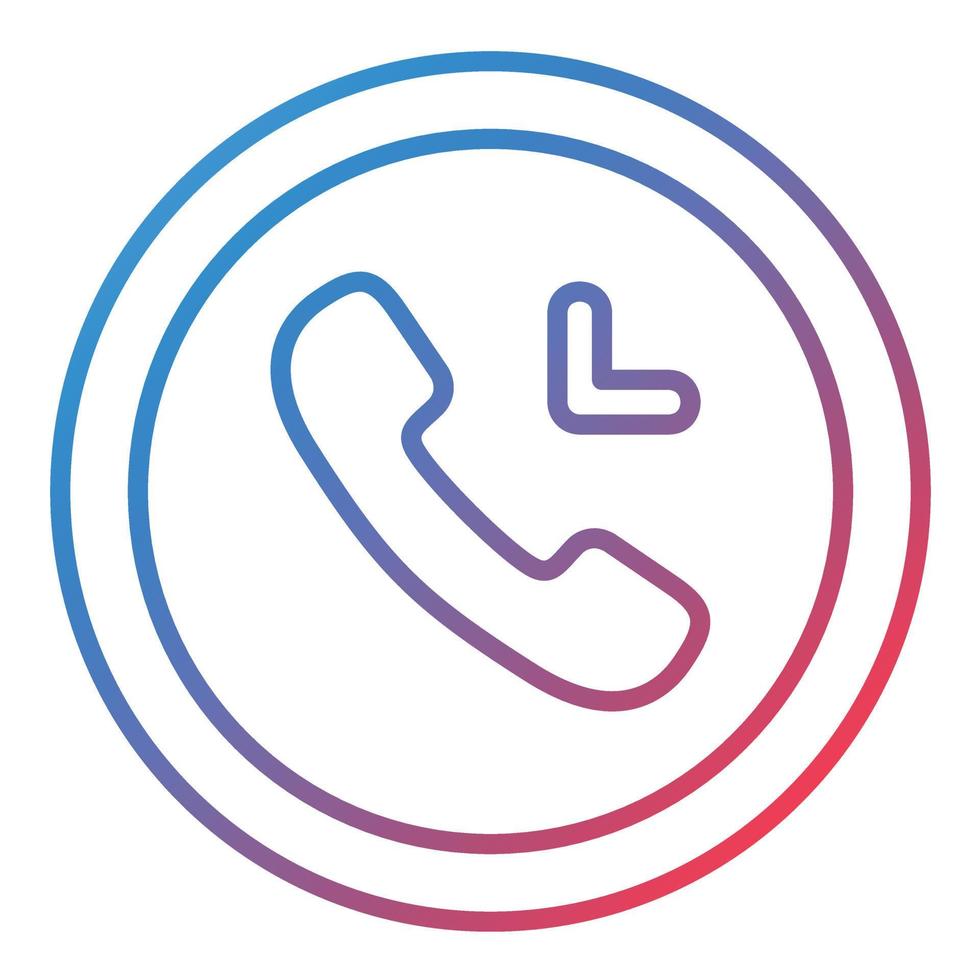 Incoming Call Line Gradient Icon vector