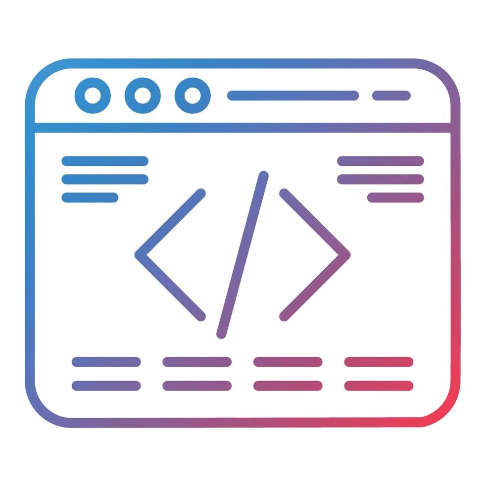 Web Programming Line Gradient Icon vector