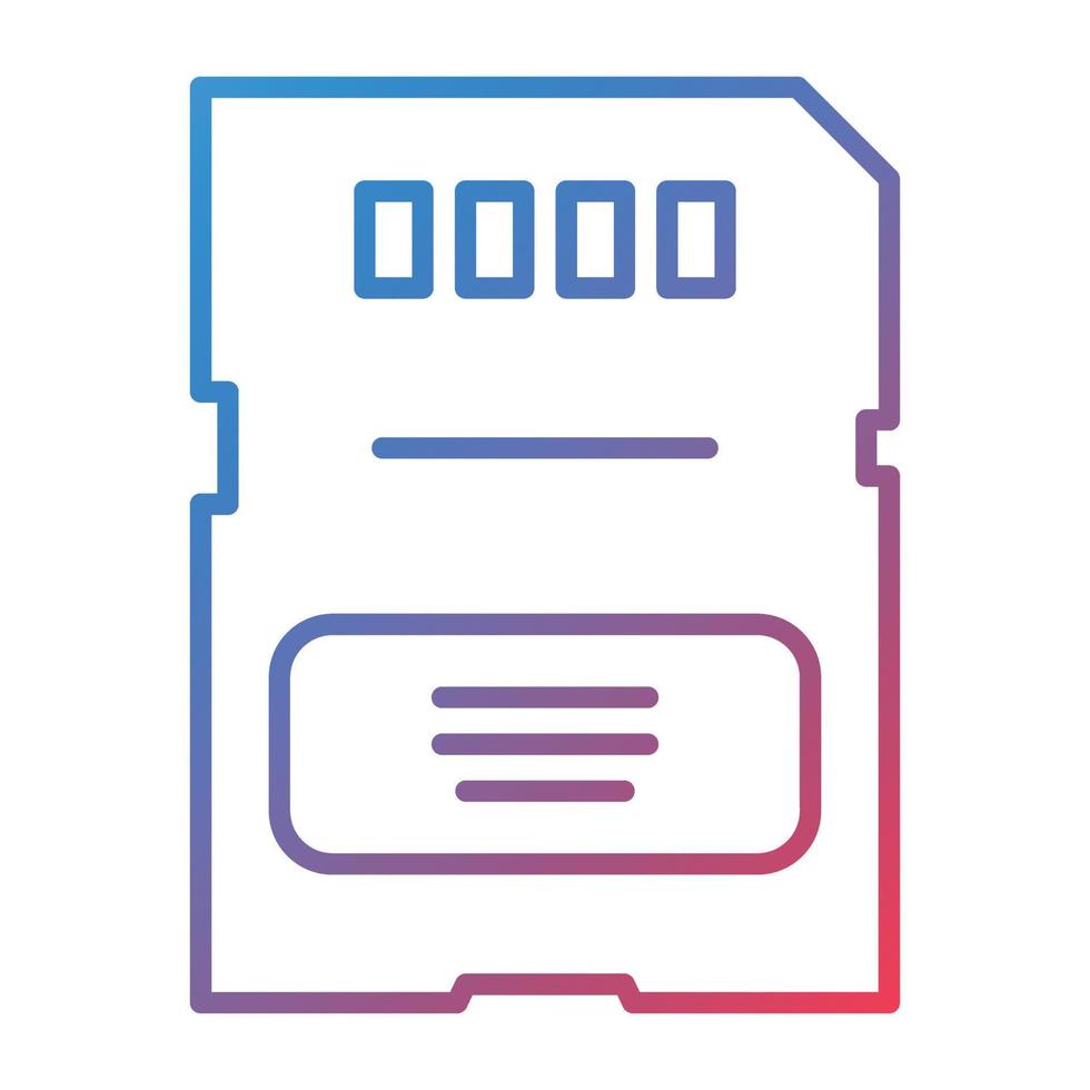 Sd Card Line Gradient Icon vector