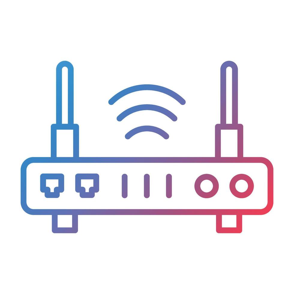 Wireless Router Line Gradient Icon vector
