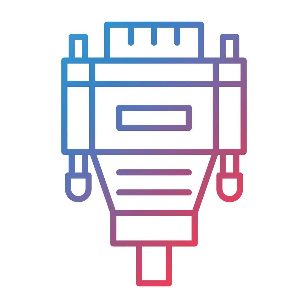 Vga Cable Line Gradient Icon vector