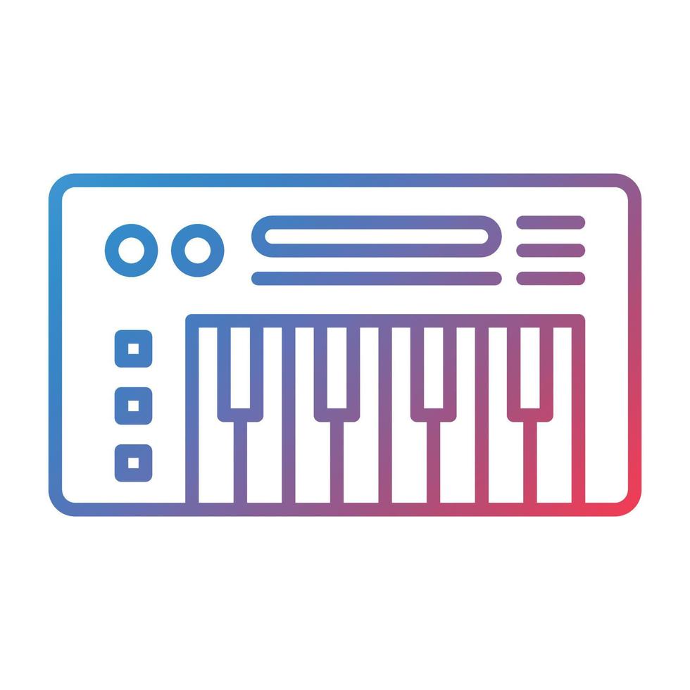 Piano Line Gradient Icon vector