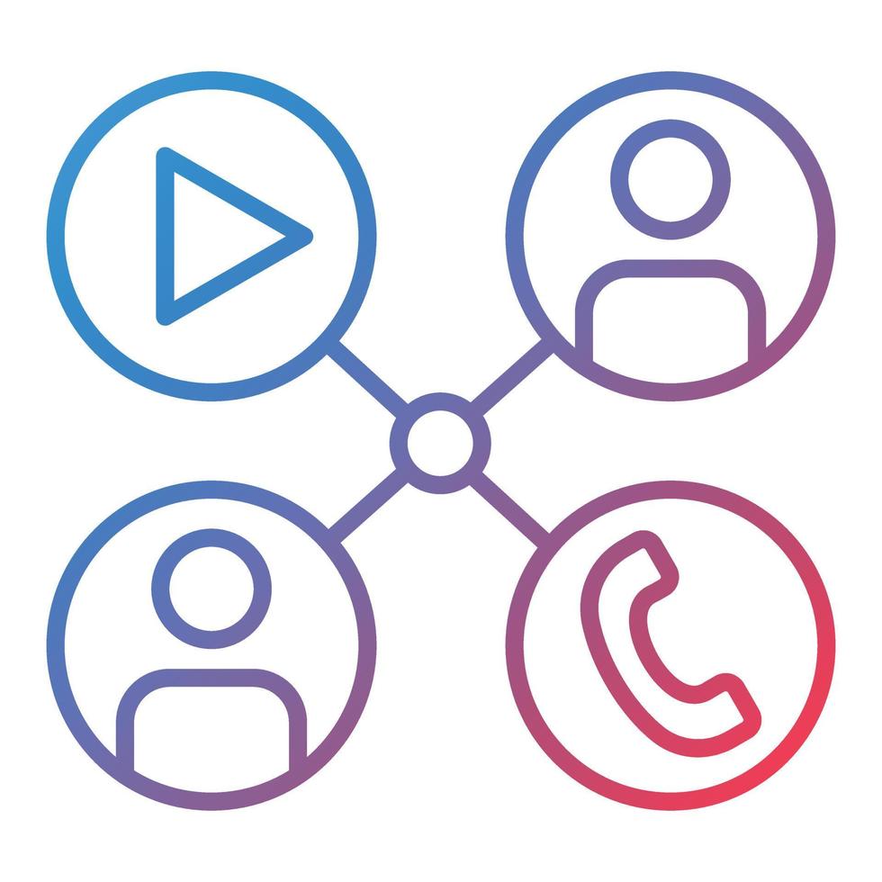 Social Network Line Gradient Icon vector