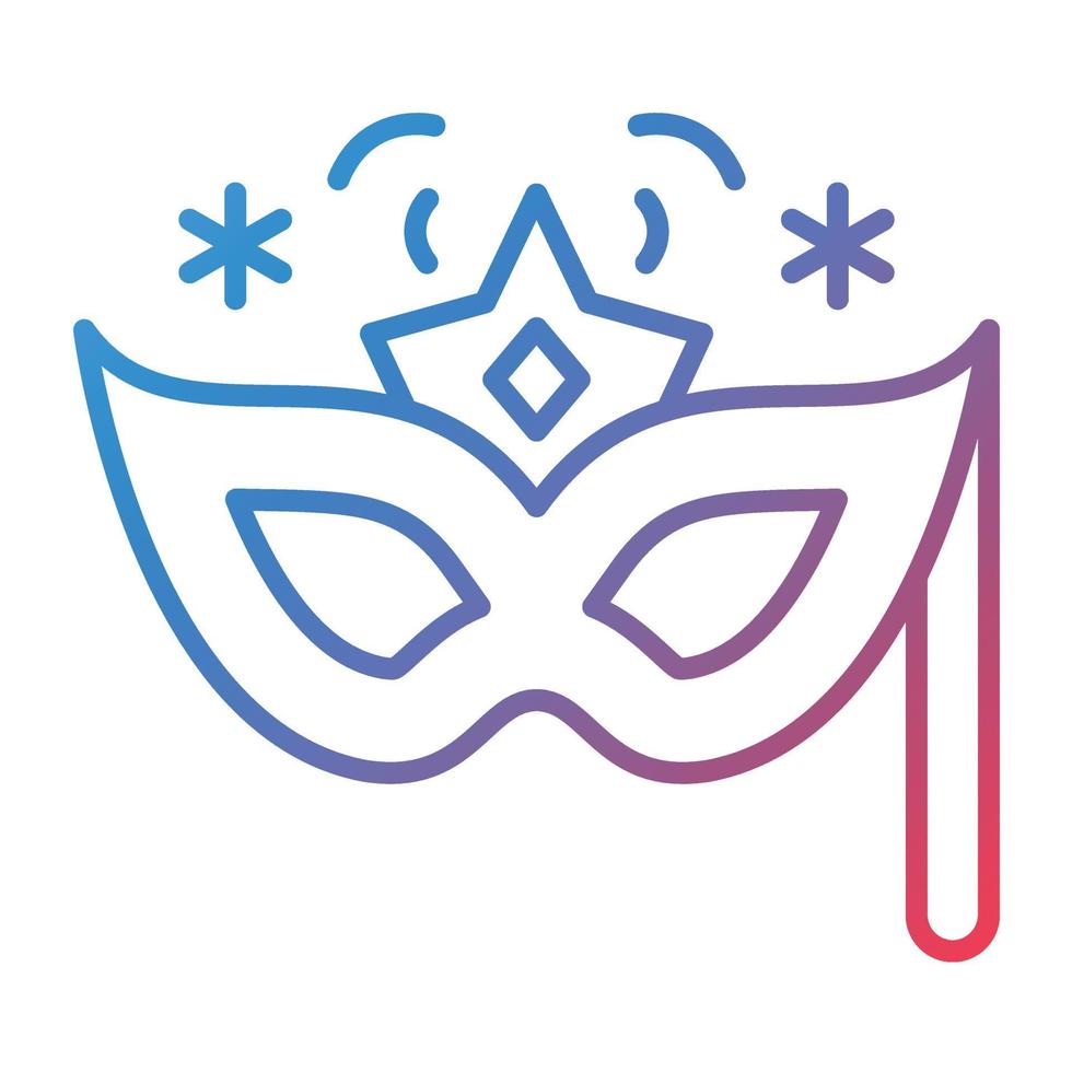 New Year Mask Line Gradient Icon vector