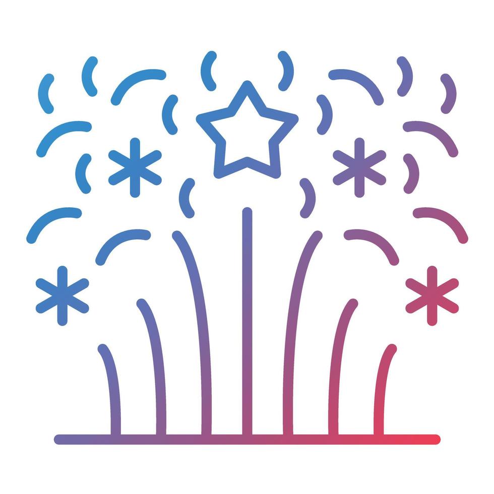 Fireworks Line Gradient Icon vector