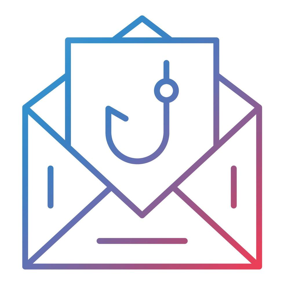 Email Phishing Line Gradient Icon vector