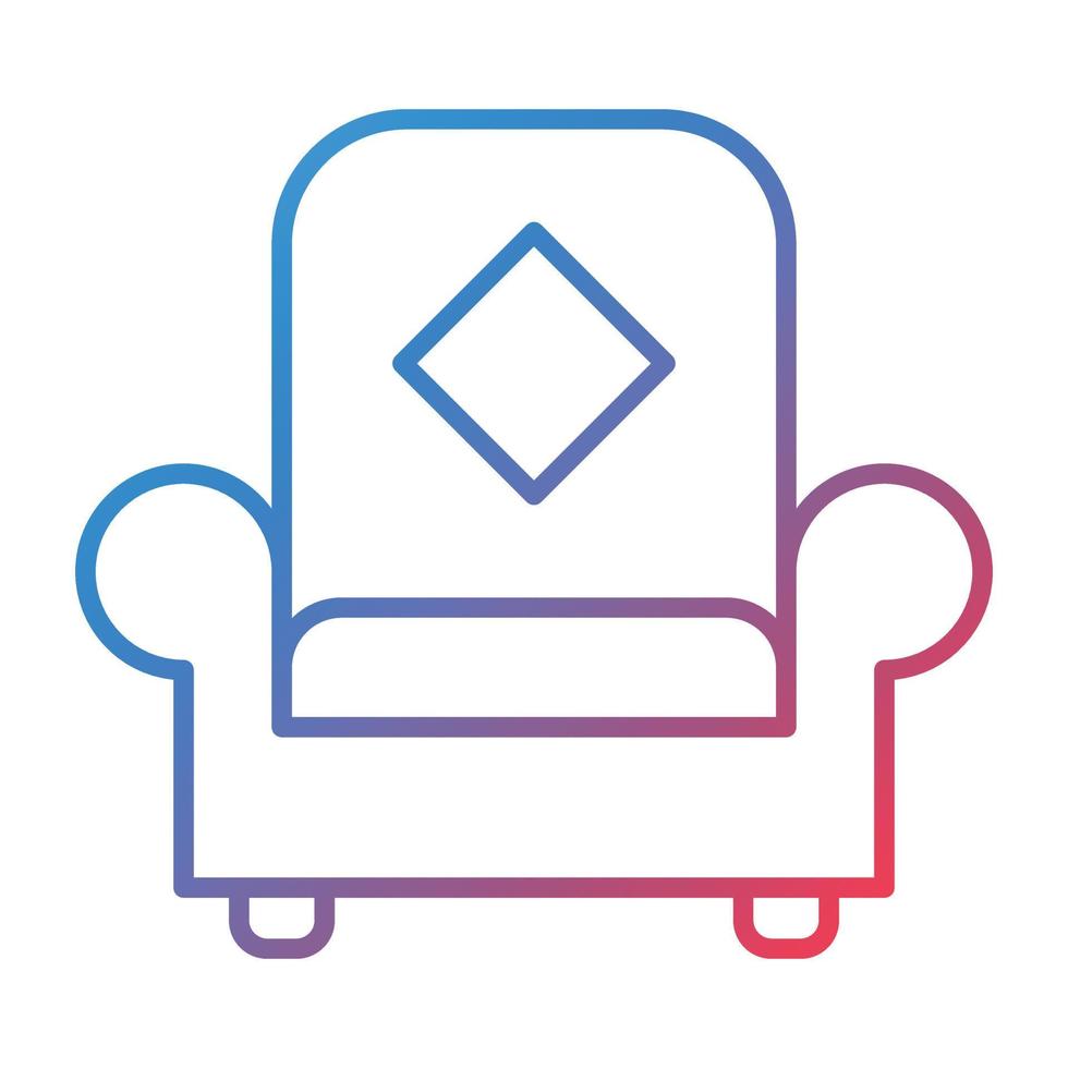 icono de degradado de línea de sillón vector