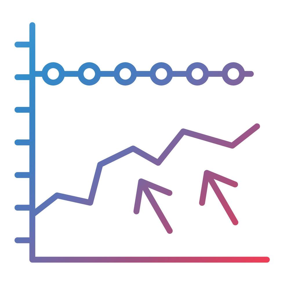 Multiple Trend Chart Line Gradient Icon vector