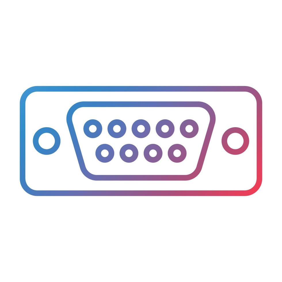 Vga Port Line Gradient Icon vector