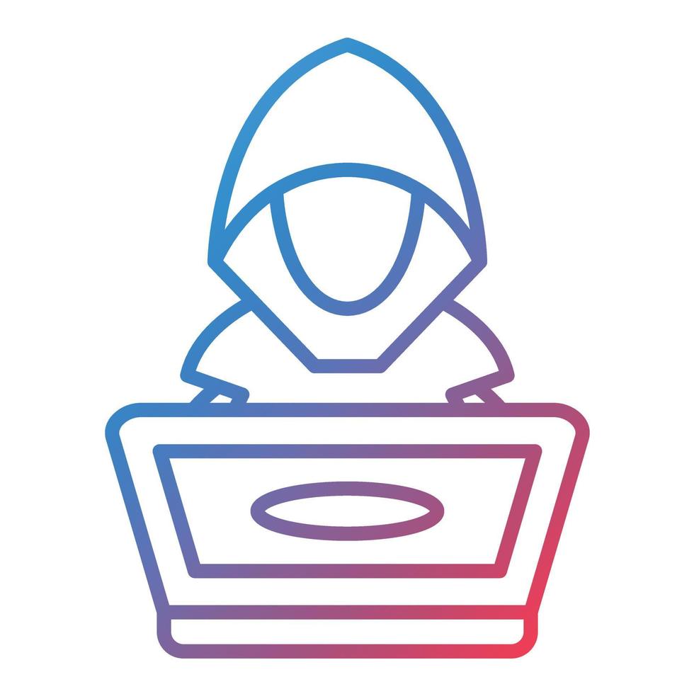 Hacker Line Gradient Icon vector