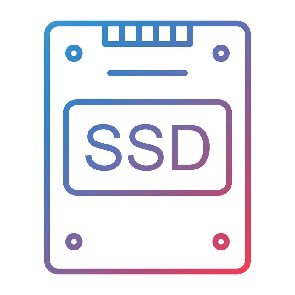 icono de gradiente de línea ssd vector