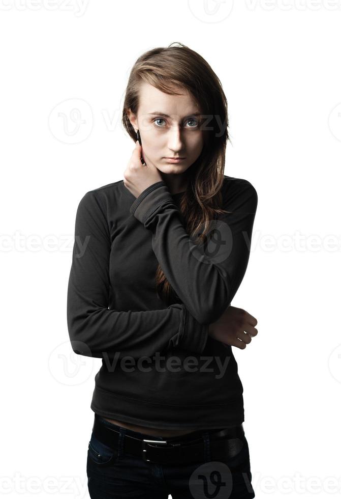 Portrait of a young emotional woman photo