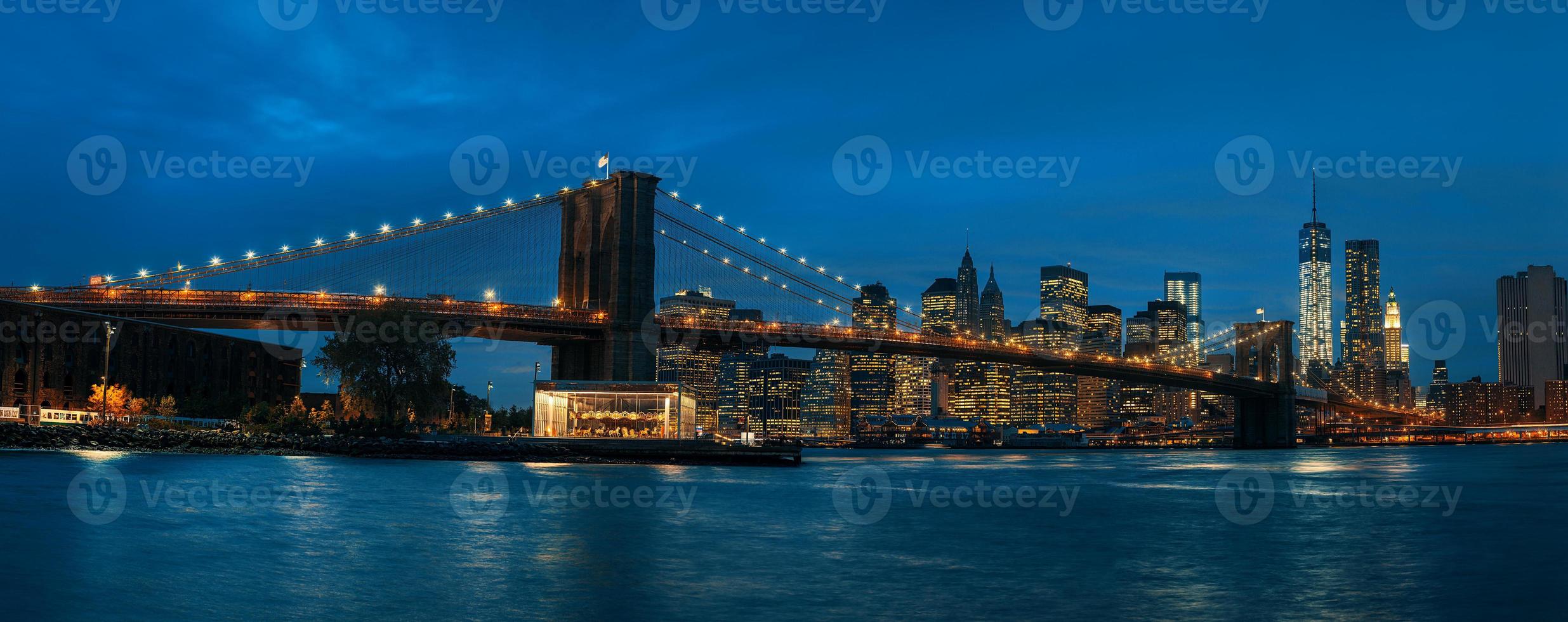 Panorama of Brooklyn Bridge, NYC photo